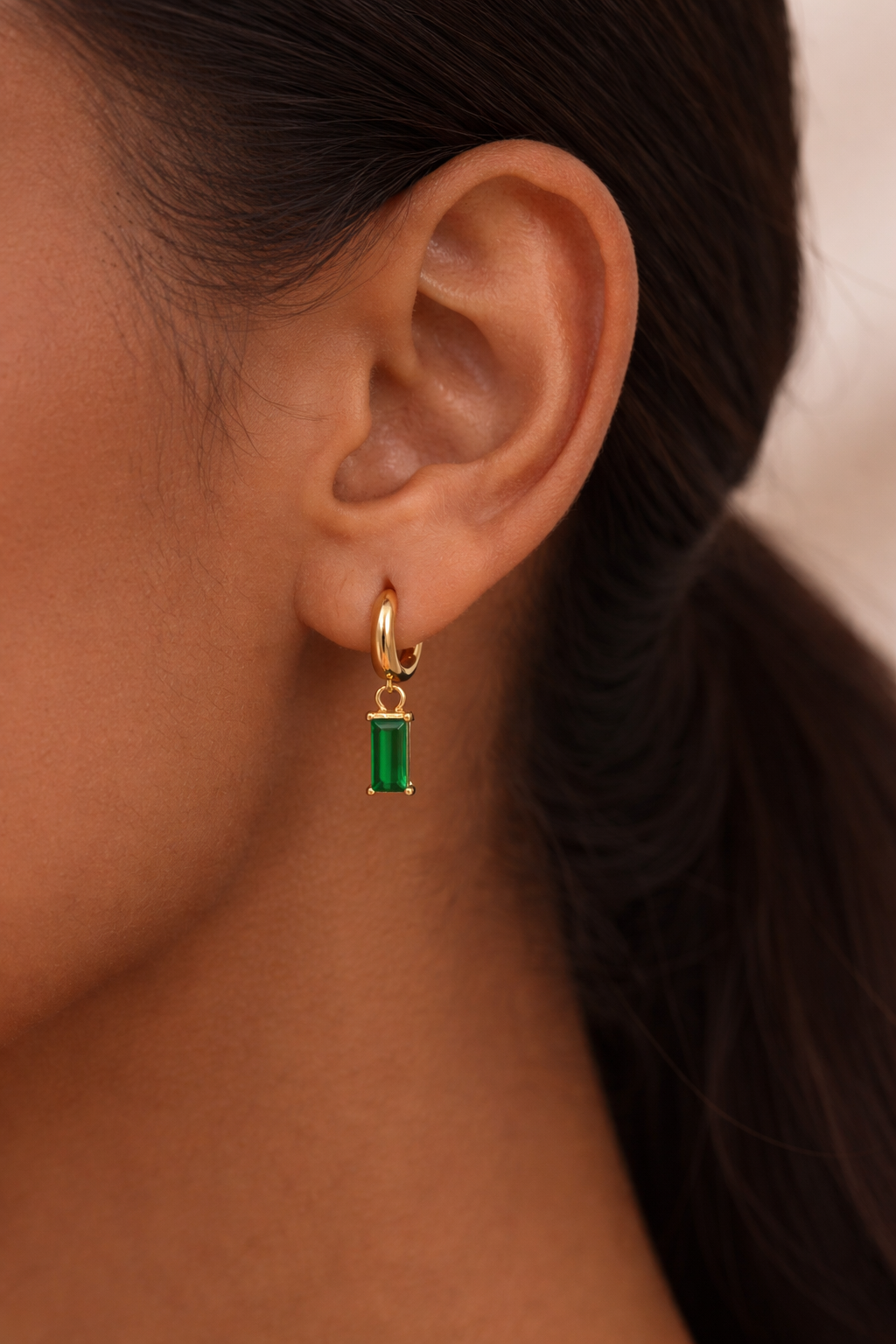 Green Dangle Earrings