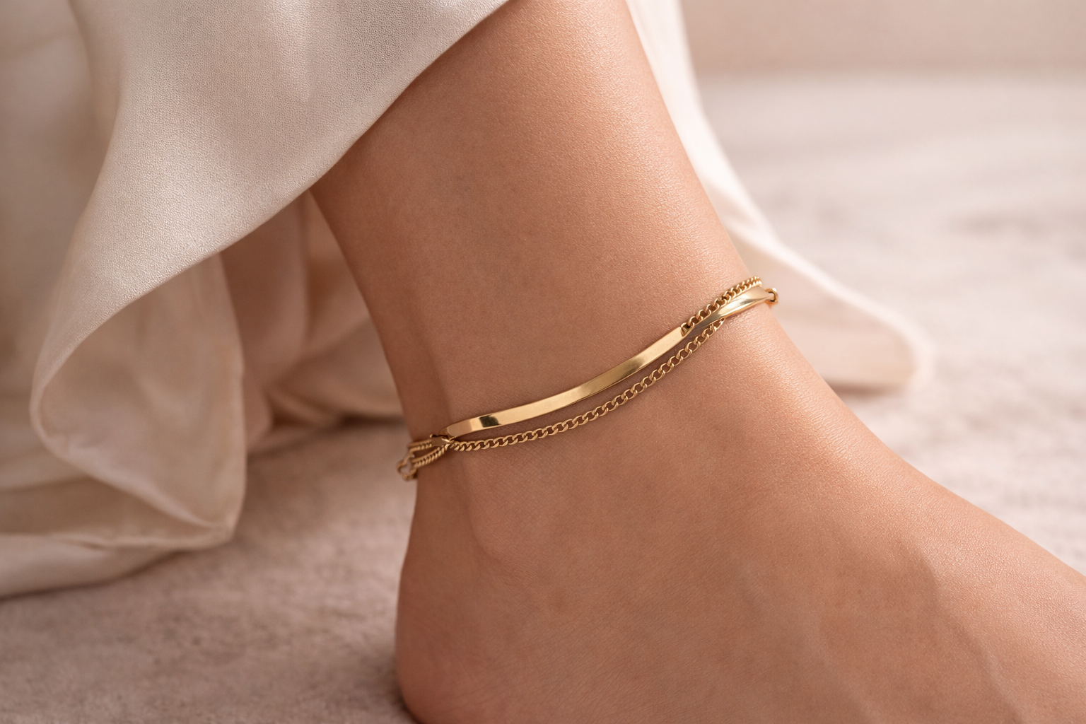 Flat double anklet