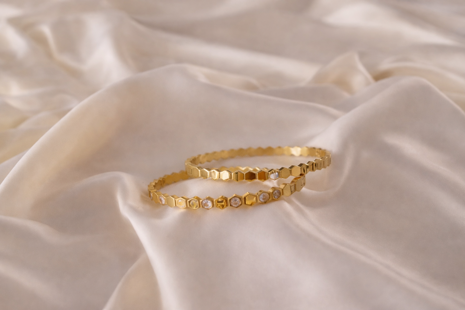 Cubic Zirconia Hexa Bangle